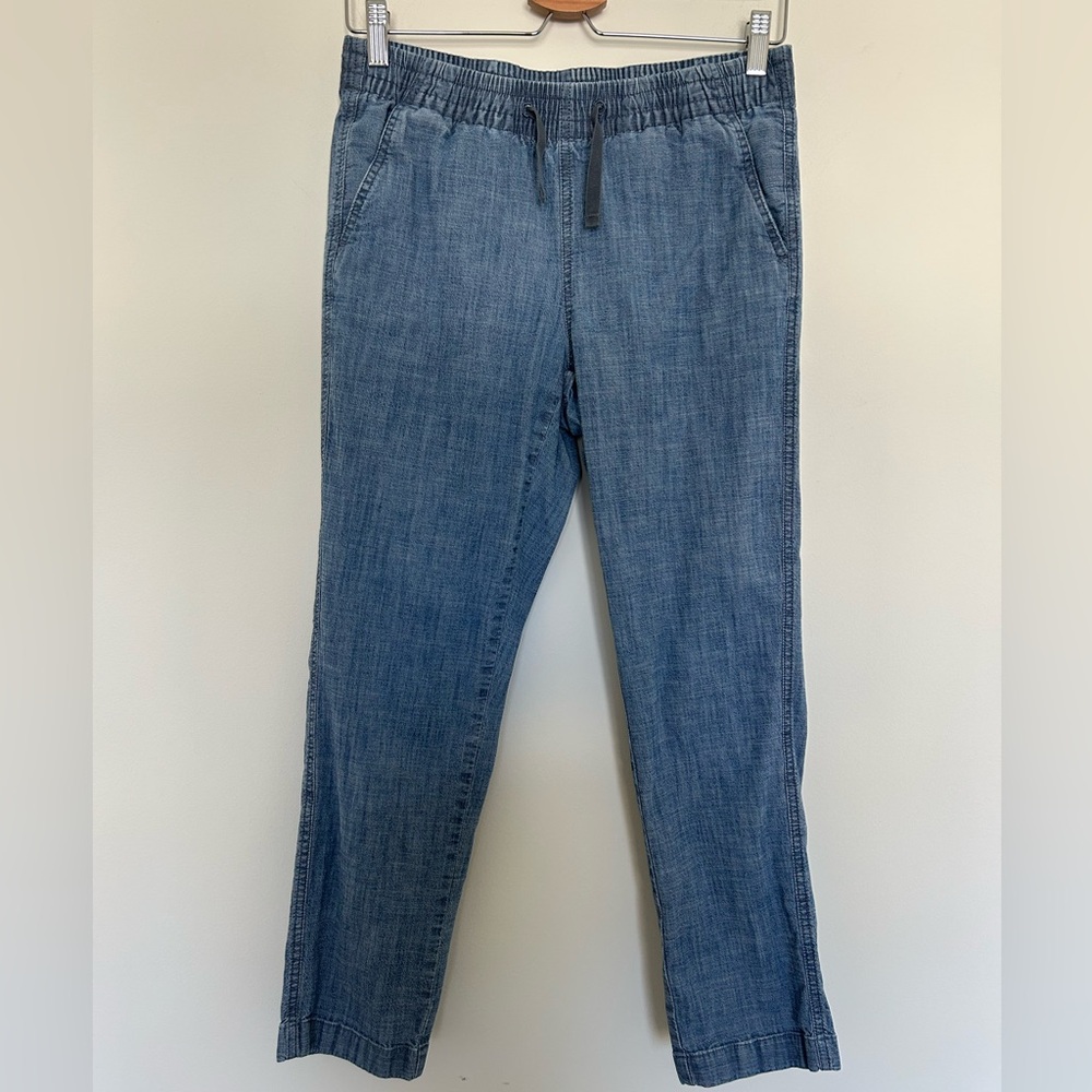 L.L. Bean Light Blue Cropped Denim Jogger Pants